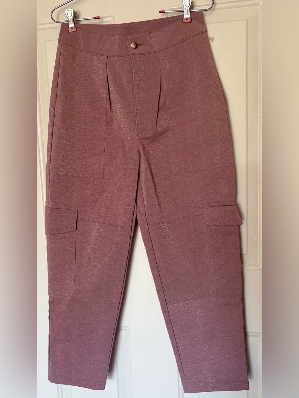 LNA Clothing Mauve Faux Leather Cargo Pants size Small
